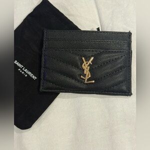 Black Card Holder with Gold Logo